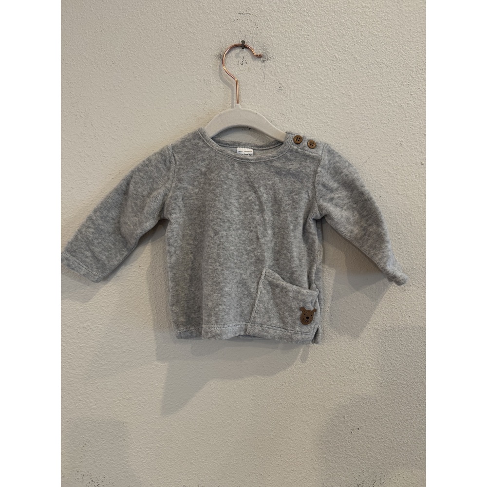 Carter's Gray Baby Sweatshirt 6M with Bear Detail
